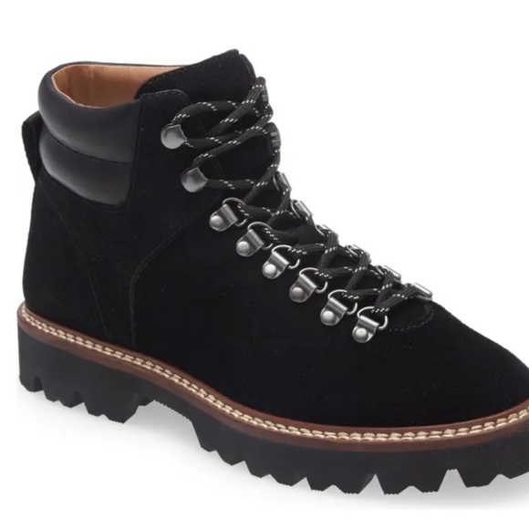 Madewell Enzo Black Suede Lugsole Boots - Picture 1 of 8